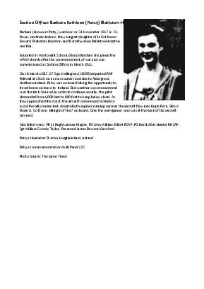 A preview of a PDF biography for Blakiston-Houston, Barbara Kathleen